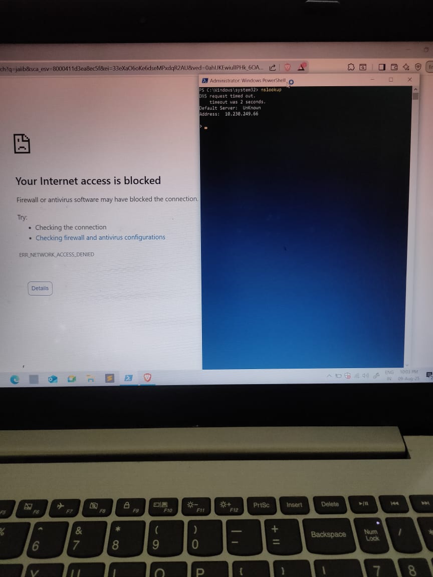 Internet access blocked in all browsers despite being connected ...