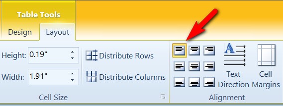 word justifies the first line of each cell of a table - Microsoft Q&A