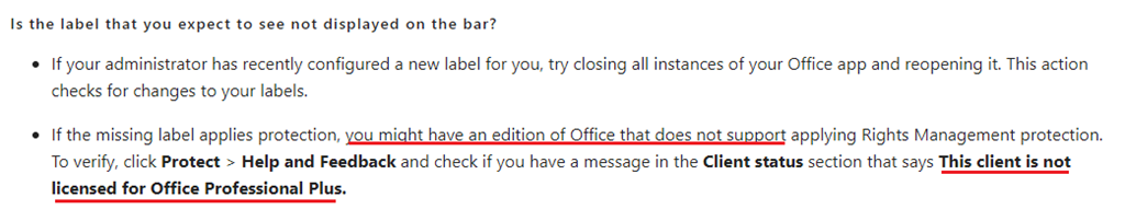 Cannot get Azure Information Protection Addin to work with Office 365 ...