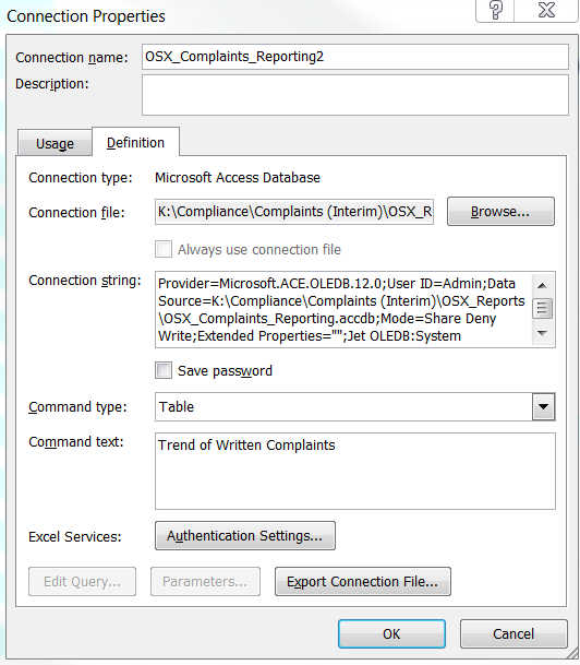 Refreshing data tables in Excel from Access - Microsoft Q&A