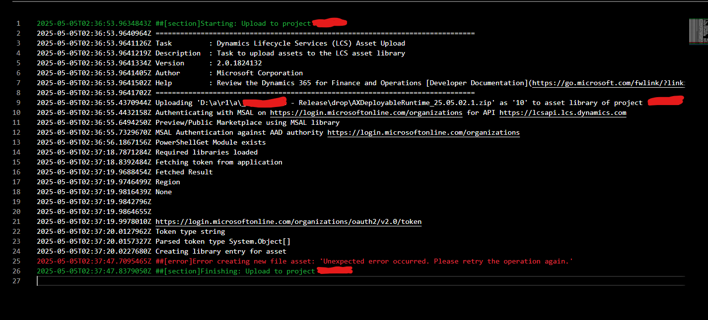 Error creating new file asset: 