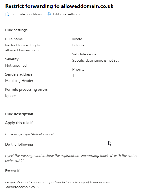 Auto-forward blocking of domain doesn't work - Microsoft Q&A