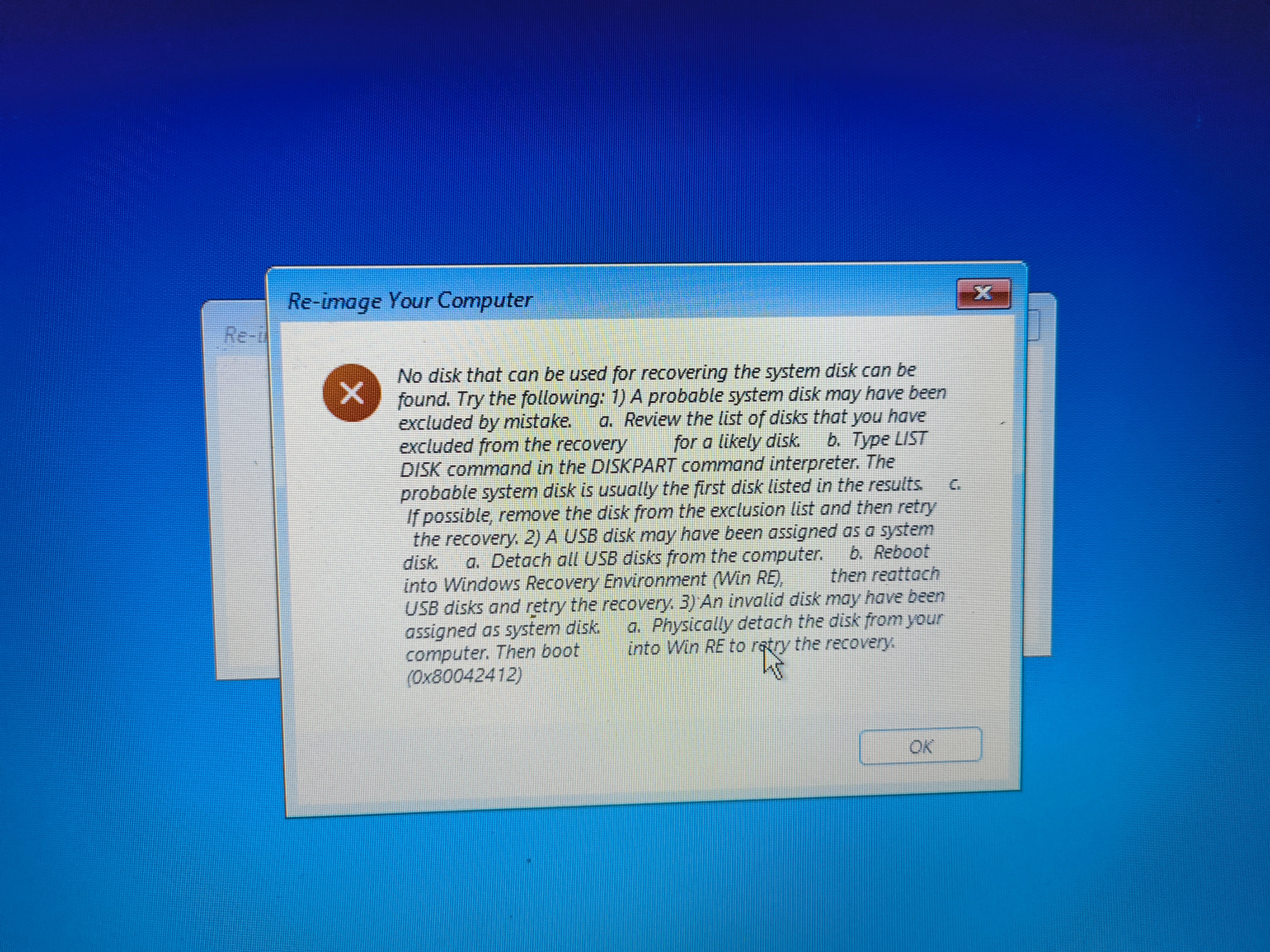 Regarding error 0x80042412 while copying image - Microsoft Q&A