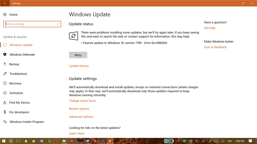 Problem updating to windows Fall Update - Microsoft Q&A