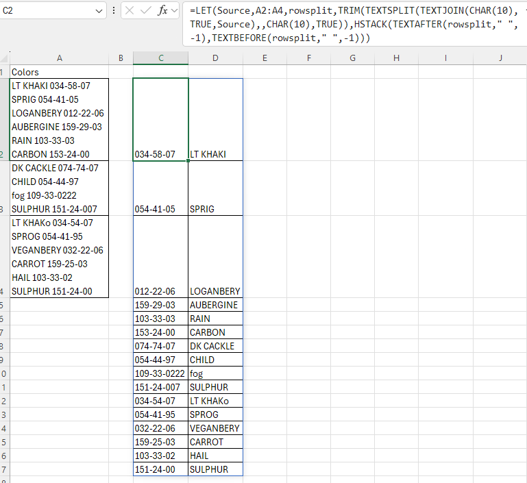 Text Split into columns and rows - Microsoft Q&A