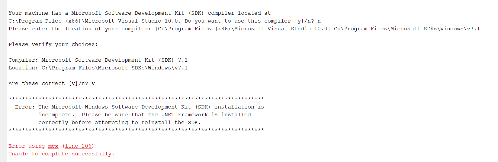 I am unable to install microsoft windows sdk 7 1 with net version 4
