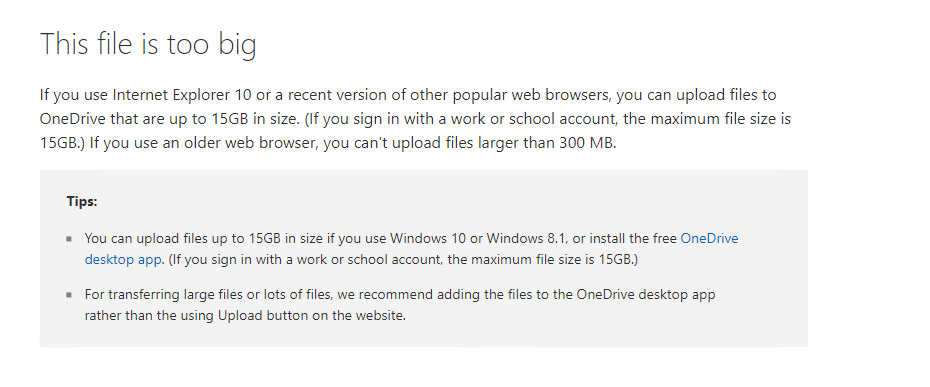 Problems uploading small files to OneDrive Online. - Microsoft Q&A