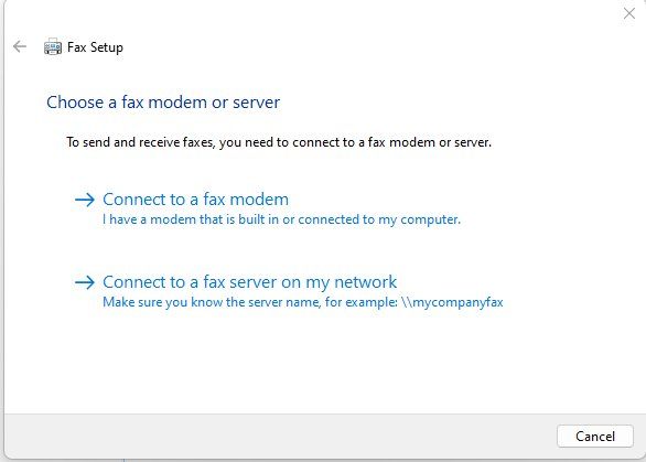 Windows Fax and Scan doesn't send a fax, only pops up printer options ...