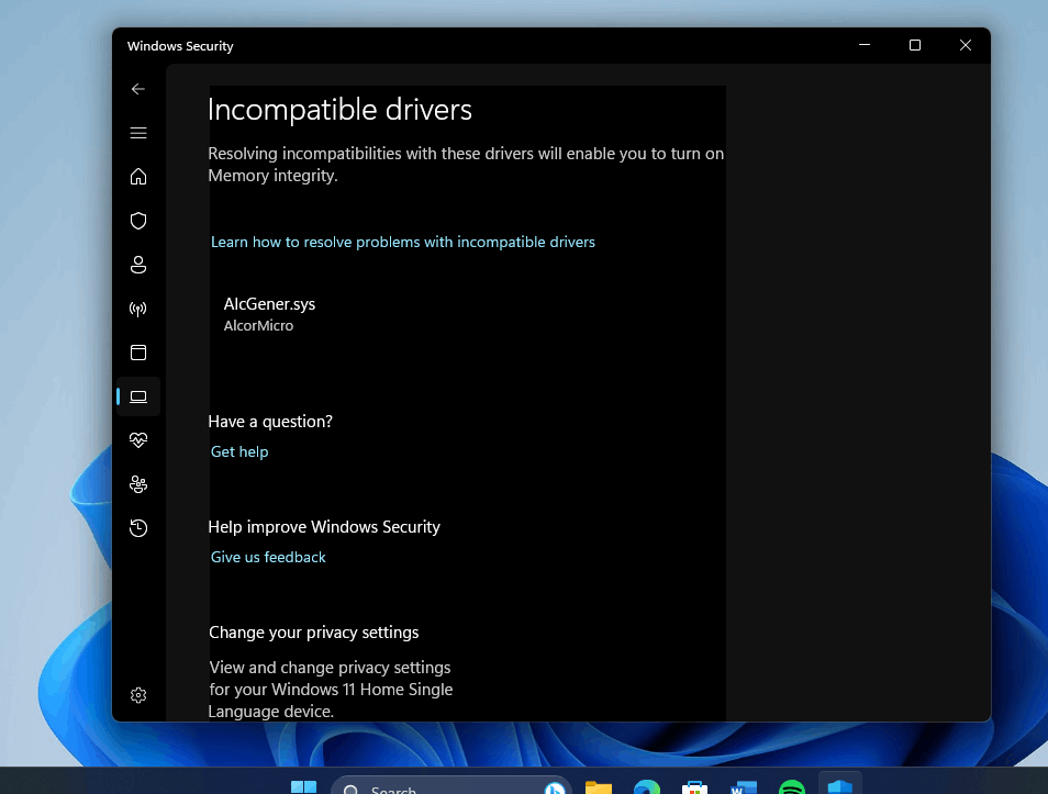 Core Isolation Failed- Incompatible Driver - Microsoft Q&A