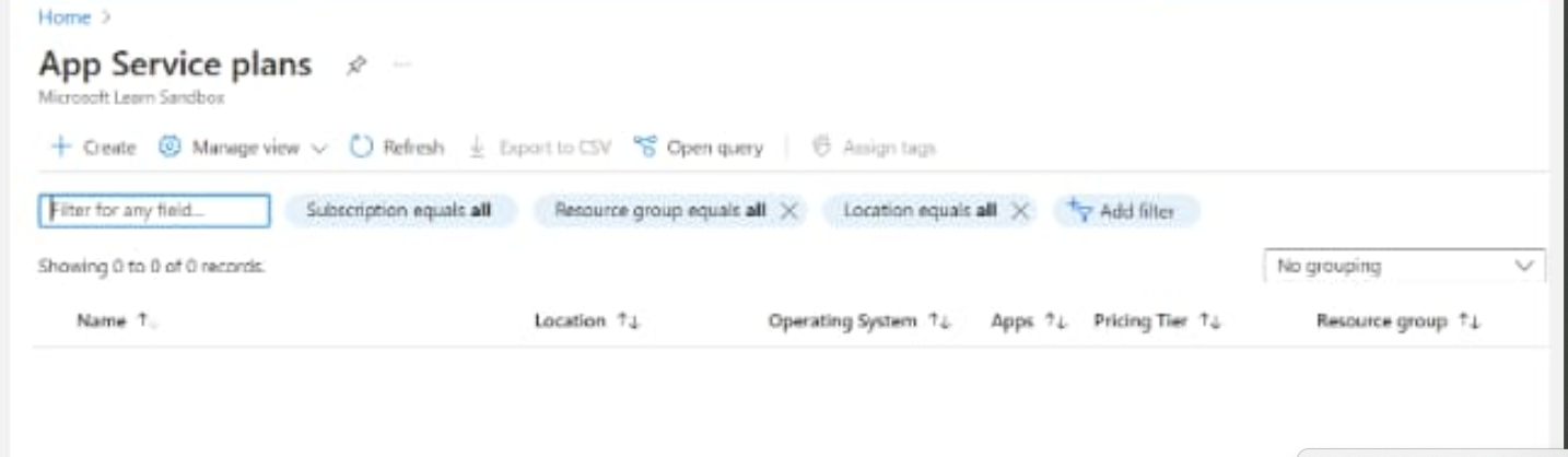 unable to create the Resource group in web app - Microsoft Q&A