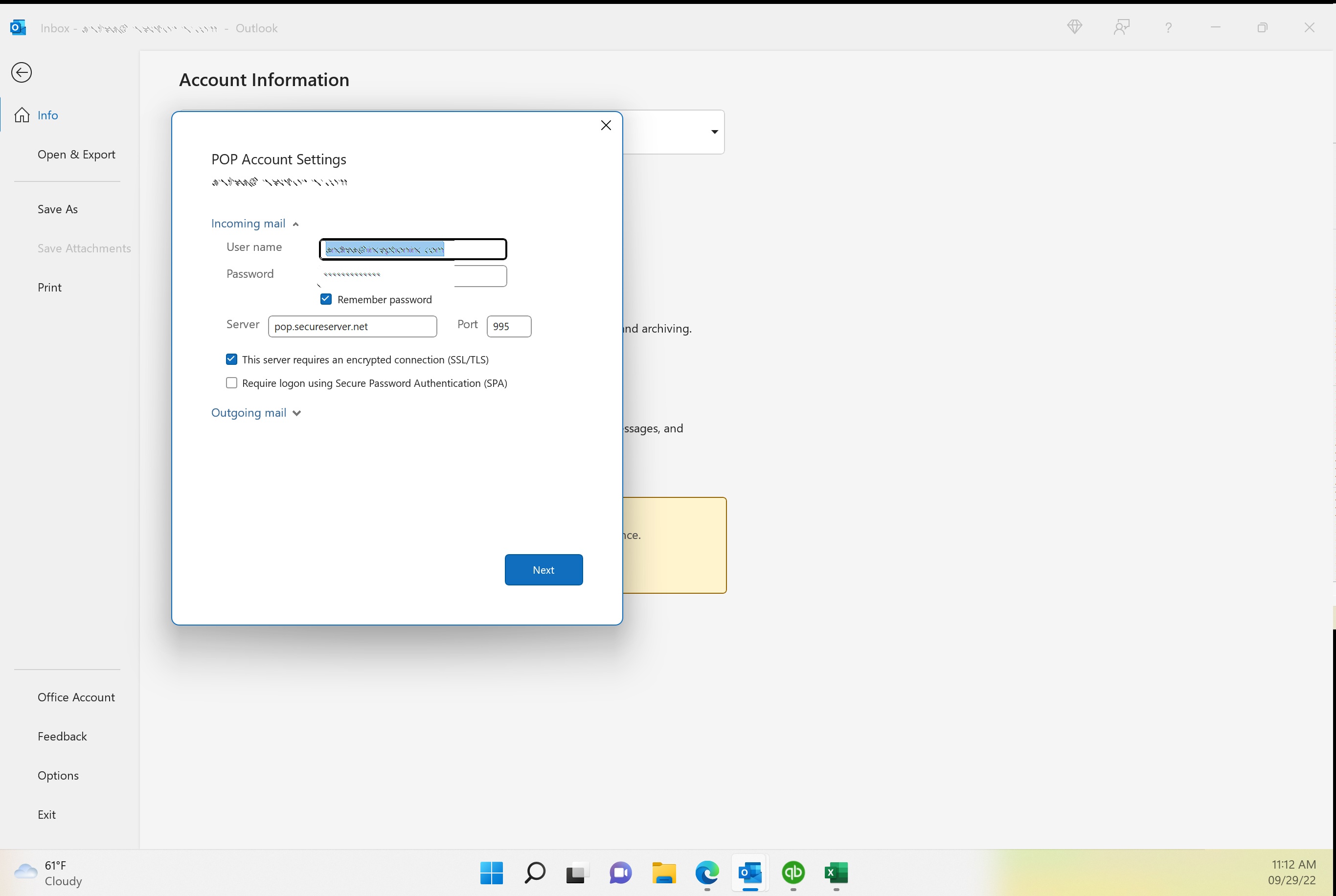 Outlook keep asking me for password when it's correct - Microsoft Q&A