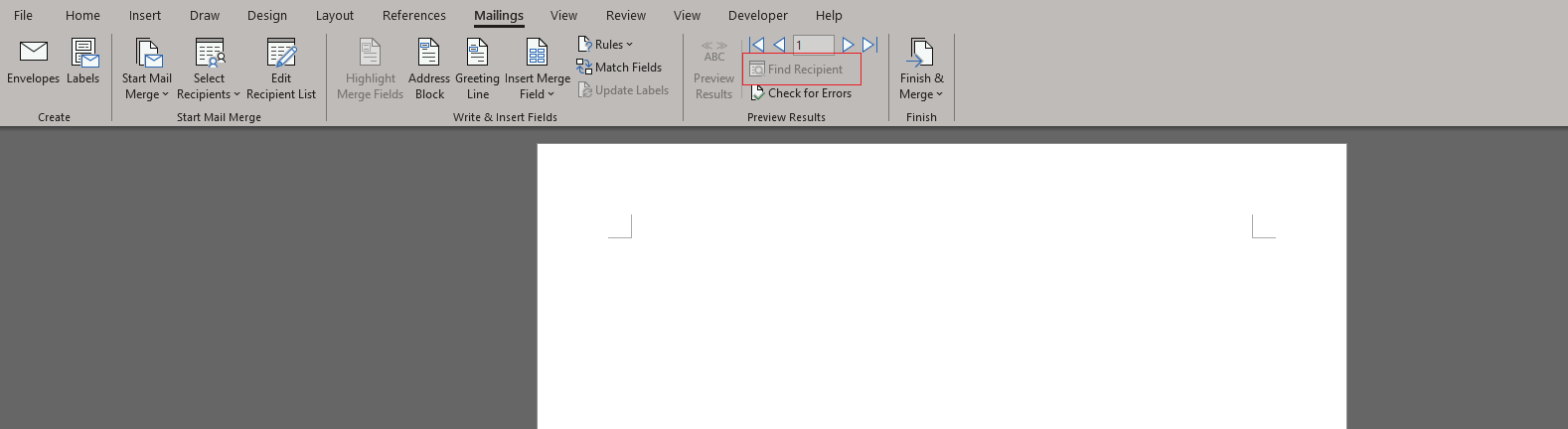the Find Recipient tab is disabled. How do I enable it? - Microsoft Q&A