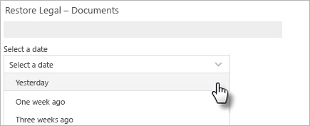 Restore Sharepoint site library to a previous date - Microsoft Q&A