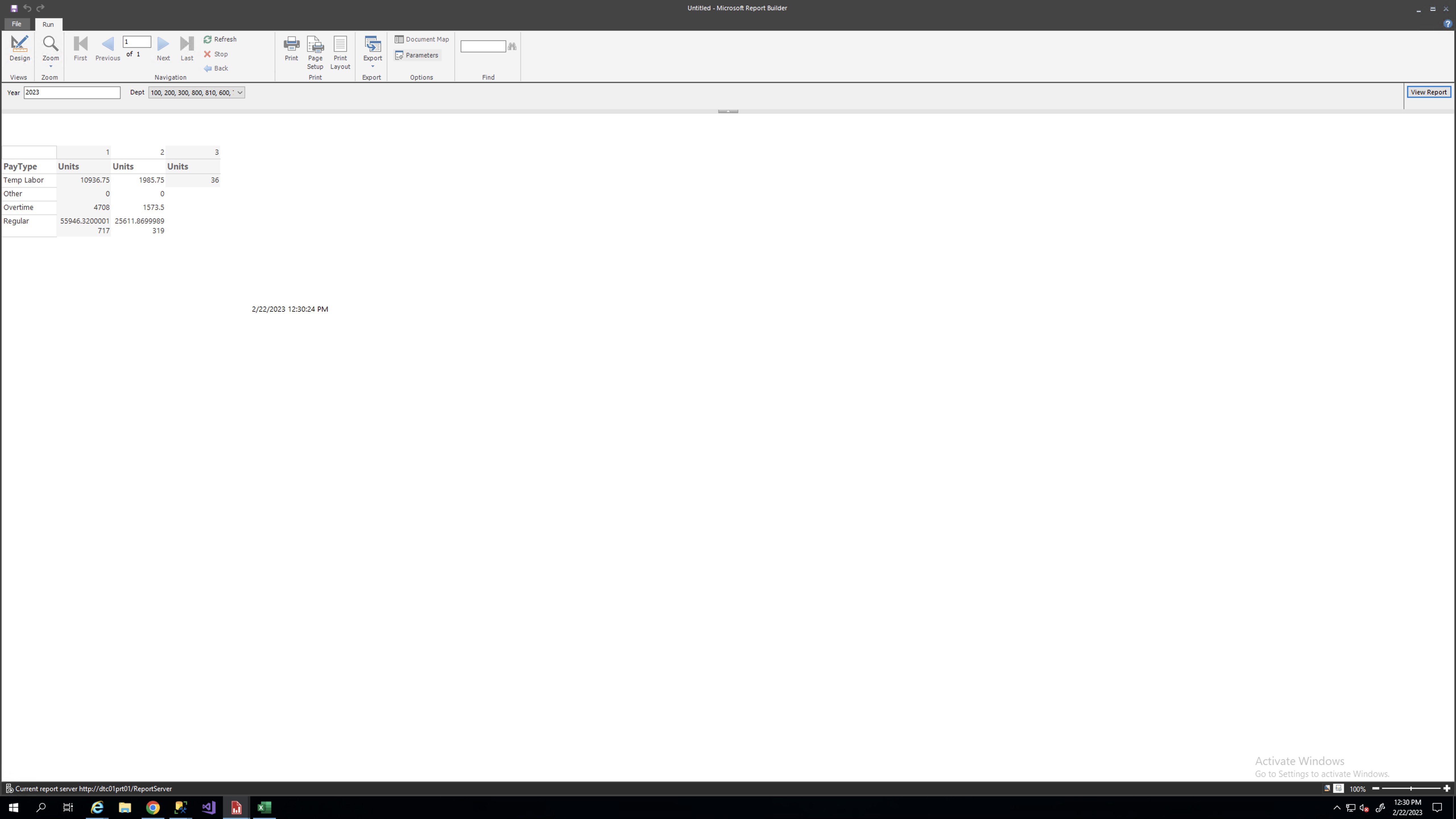 Shading on Rows with Data