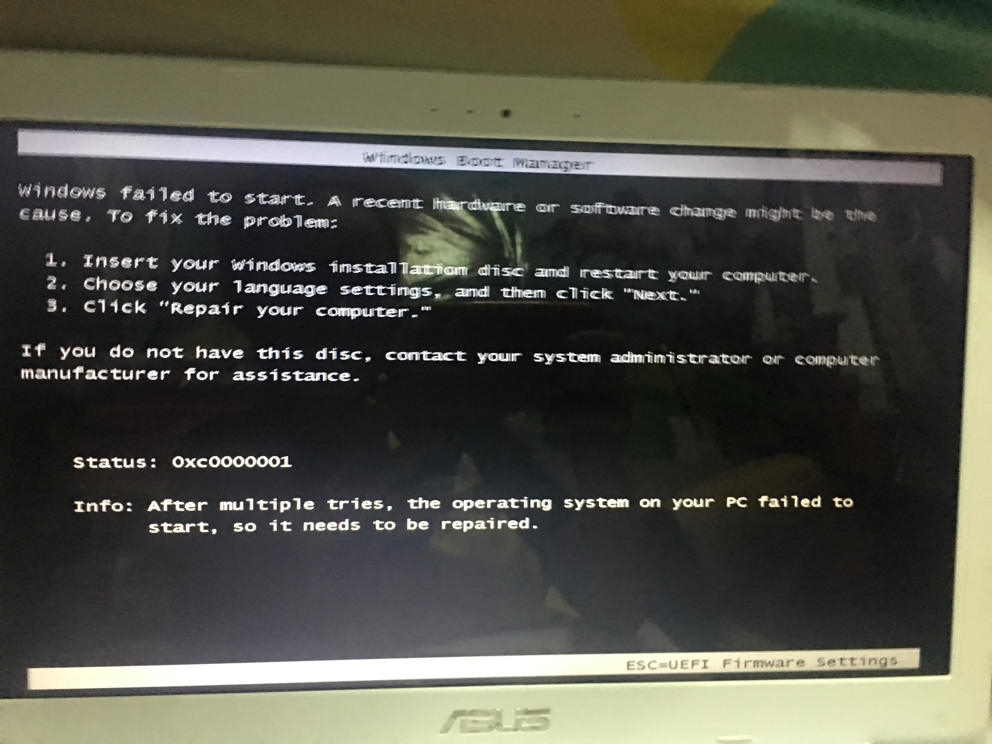 Windows 10 error code 0xc0000001 - Microsoft Q&A