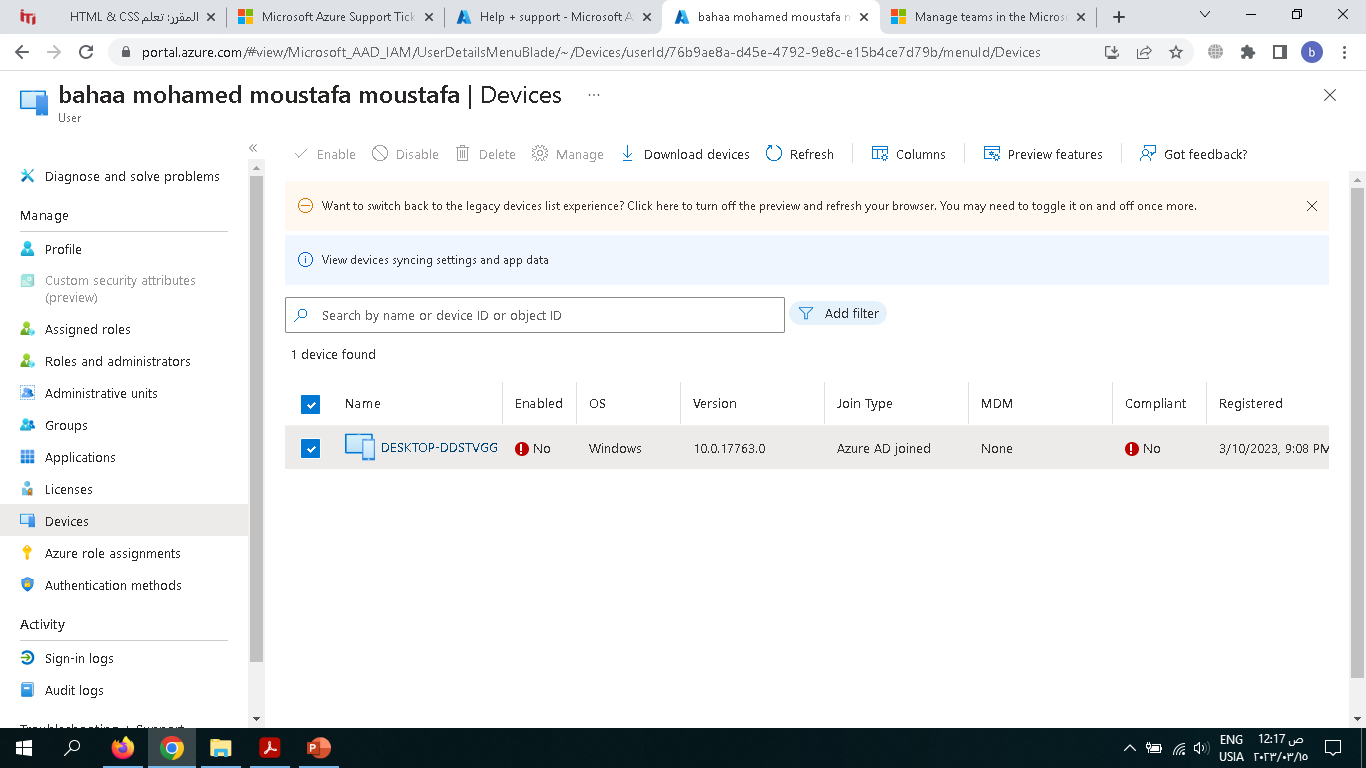 I can't enable my device "110aed08-fa3b-4ad0-81a6-b0370d5f4d40"must be ...