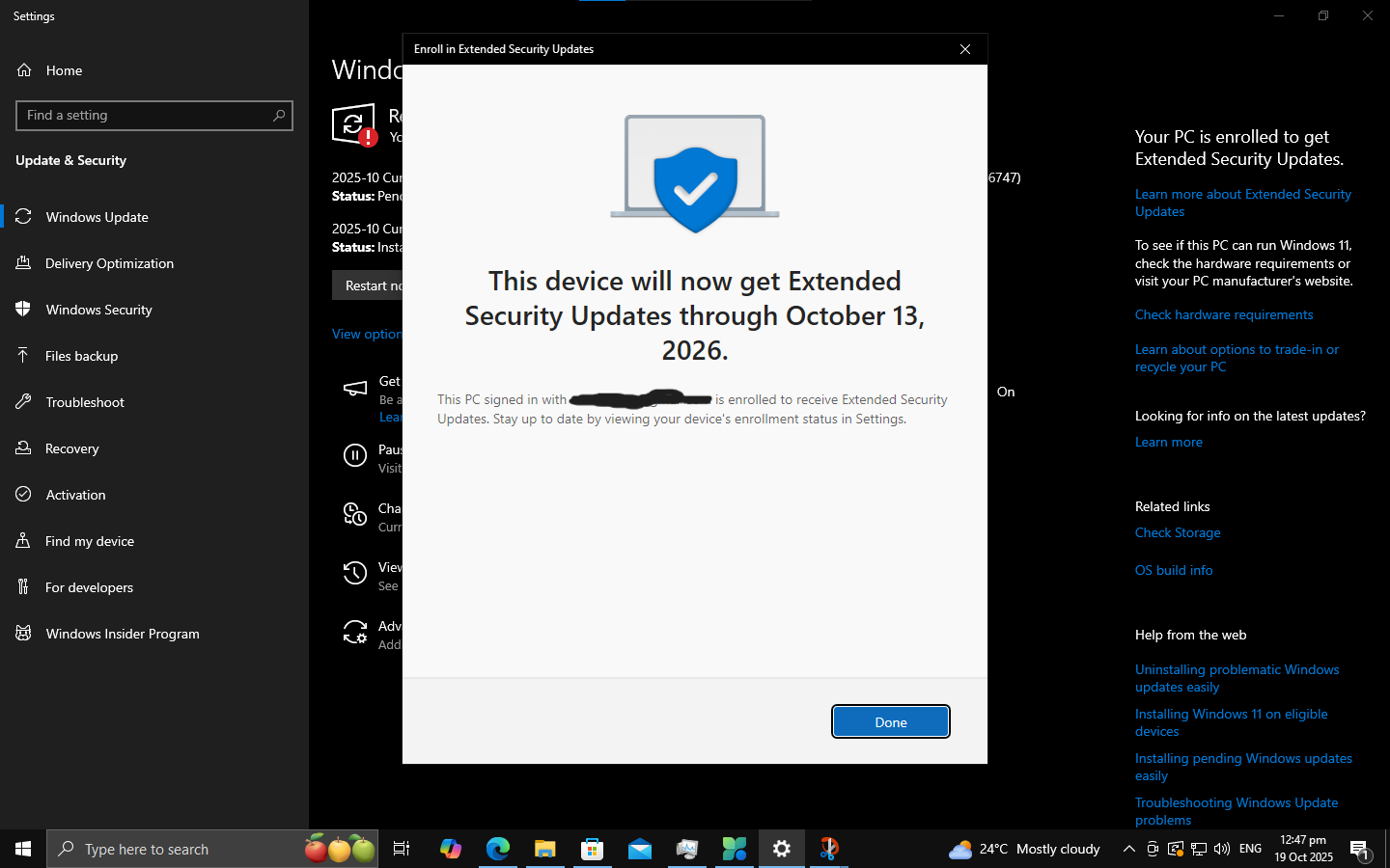 w10.esu.settings.winupdate44Screenshot 2025-10-19 122953