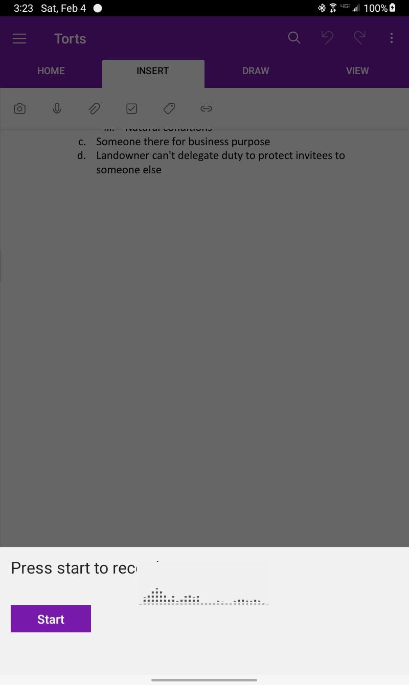 Why can I only record audio in onenote app for android tablet and not ...