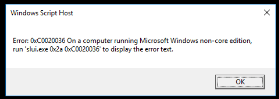 Windows Activation Error 0xC0020036 - Microsoft Q&A