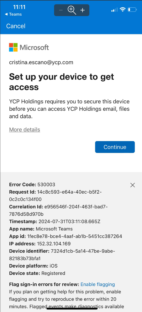 Unable to login teams even if my device is compliant - Microsoft Q&A