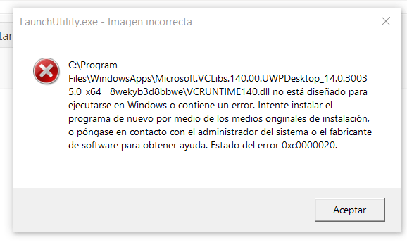 Lenovo Hotkeys Error status 0xc0000020 after updating Windows