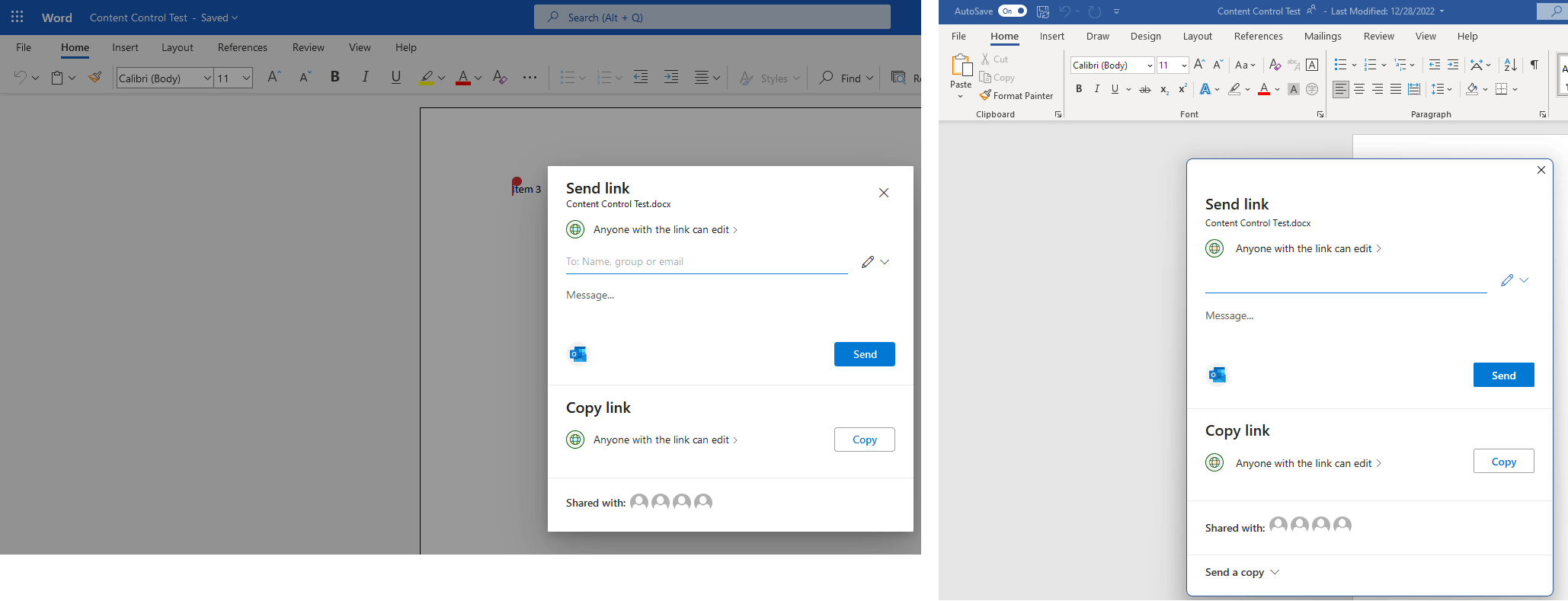 Share with People - Sharepoint to Word Desktop Difference - Microsoft Q&A
