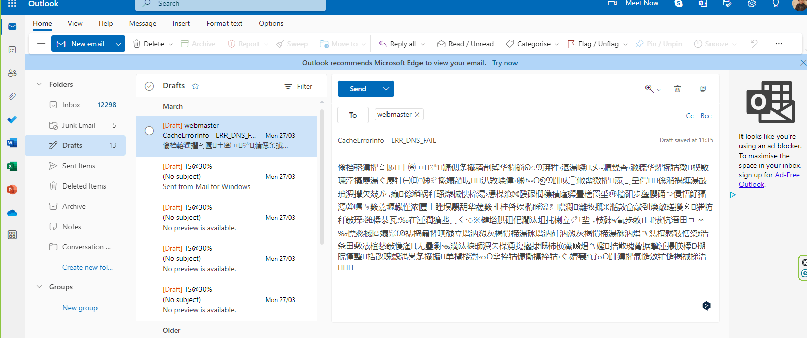 Unknown Emails appear in draft - Microsoft Q&A