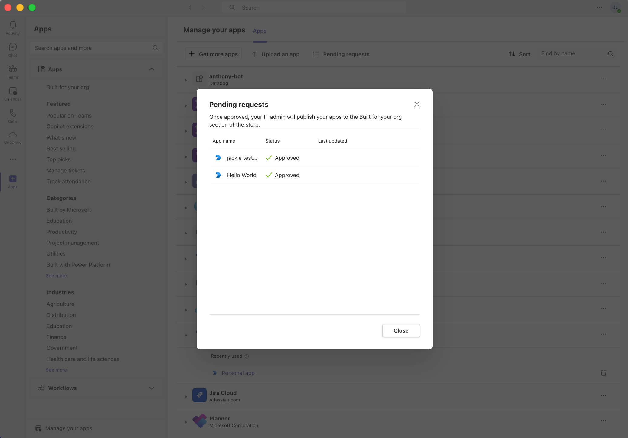Approved app for my org not being published - Microsoft Q&A