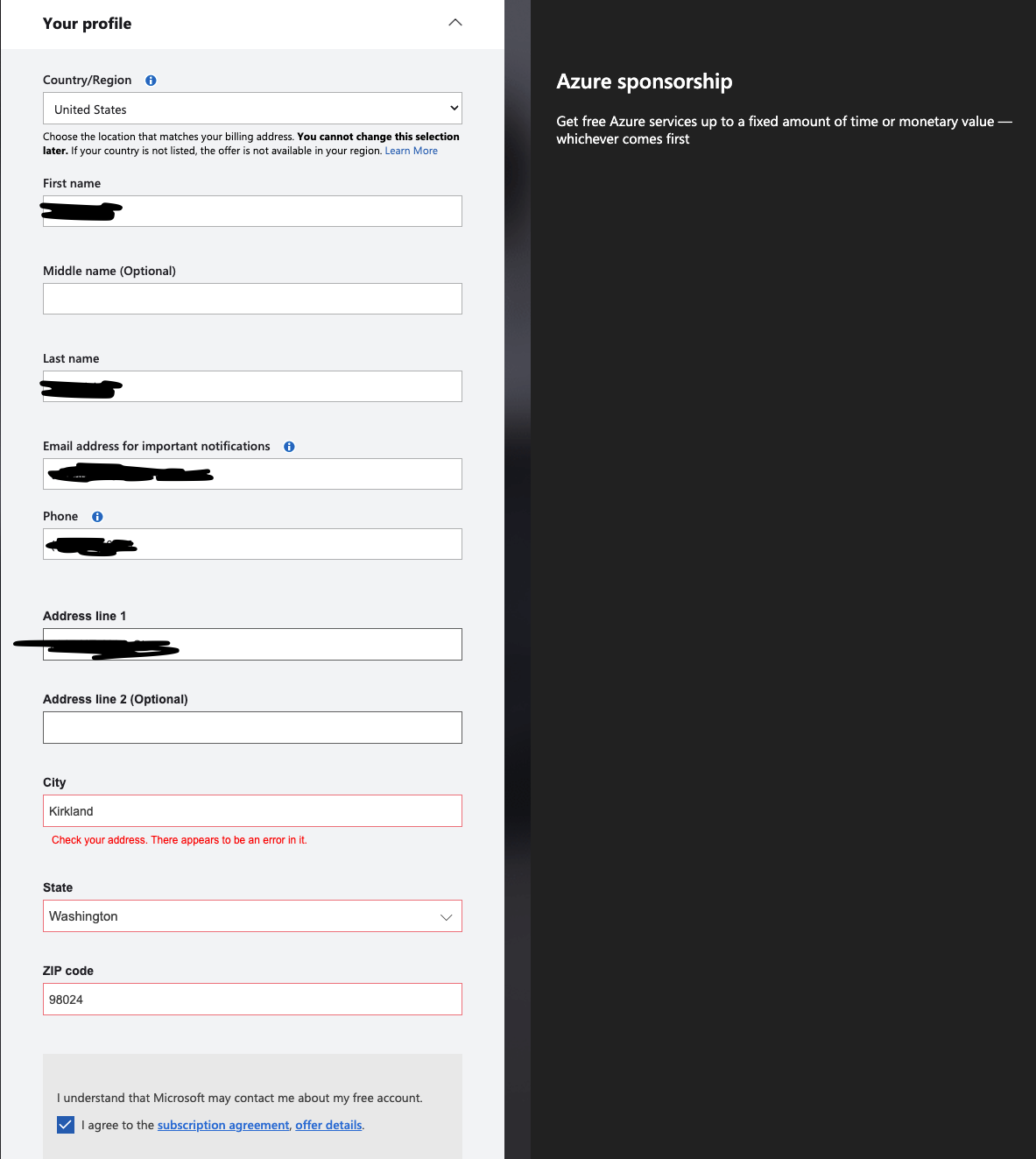 Unable to activate MS Azure offer from Microsoft Startup Founders Hub ...