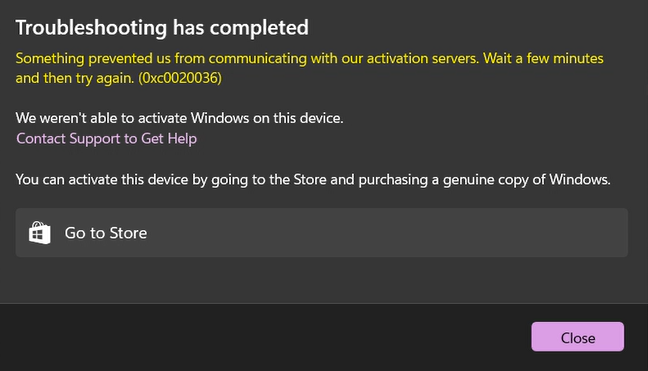 something is preventing my pc to activate window, when i bought this ...