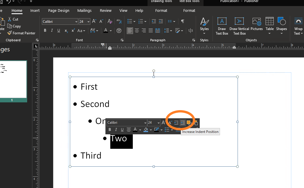 Bullet Point Auto Indentation Issues in Publisher - Microsoft Q&A