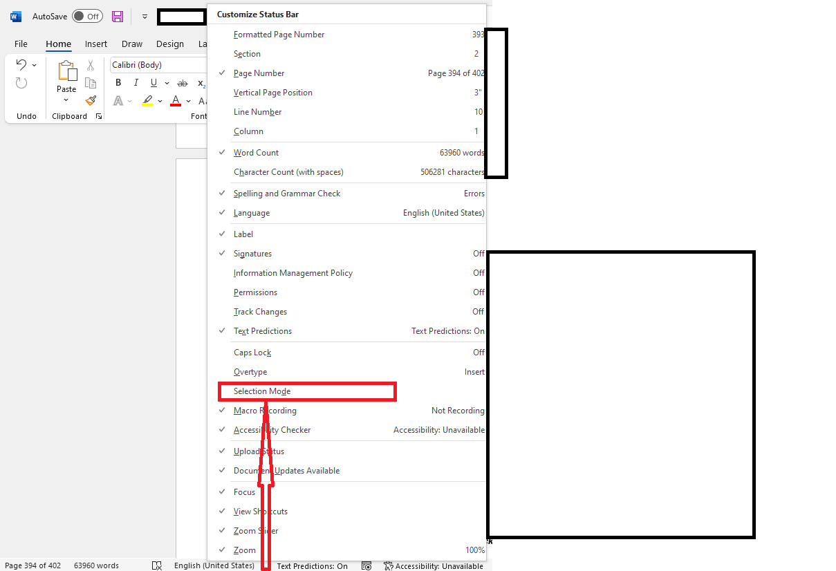 word not editing all text selected - Microsoft Q&A