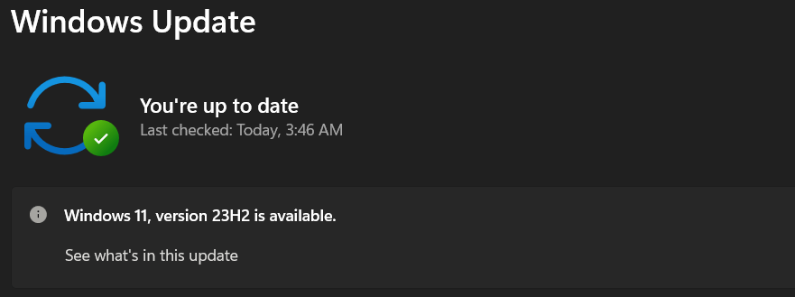 Windows still on 22H2, not getting 23H2 - Microsoft Q&A