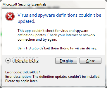 Error code 0x80004004 in Microsoft Security Essentials - Microsoft Q&A