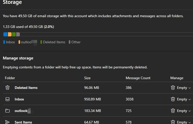 Hotmail Account Full, Can't Reduce - Microsoft Q&A
