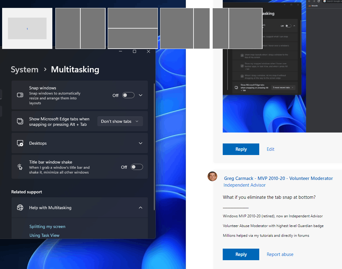 How can I get rid of this windows layout popup when dragging a window ...