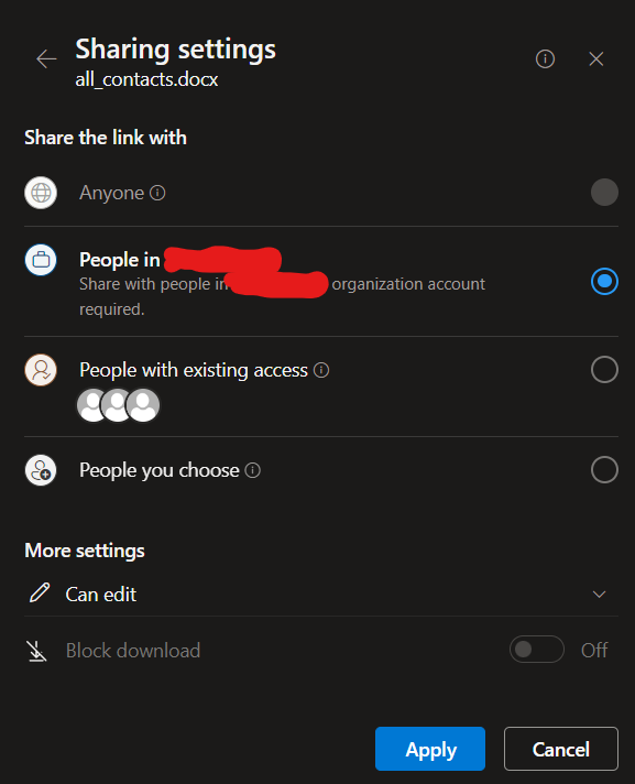 I cannot share file with Anyone outside of the organization Microsoft Q&A