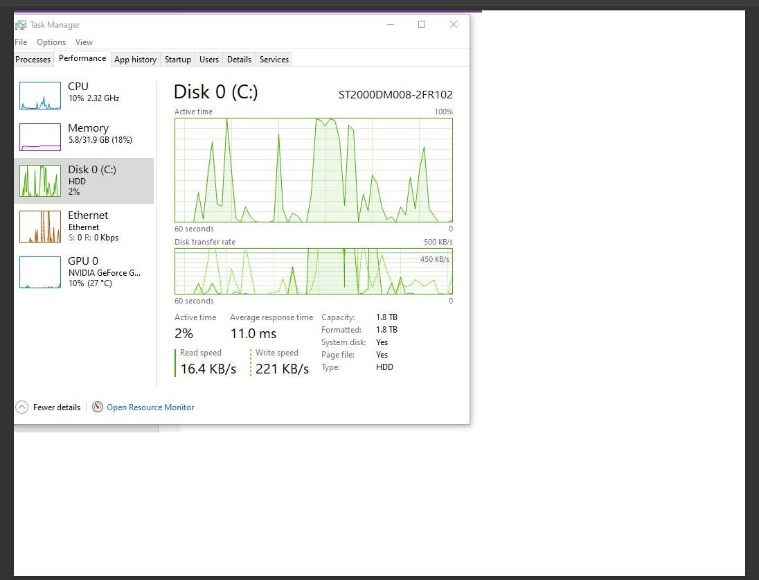 100% Disk usage and cannot Reset PC to Try to Correct the disk issue ...