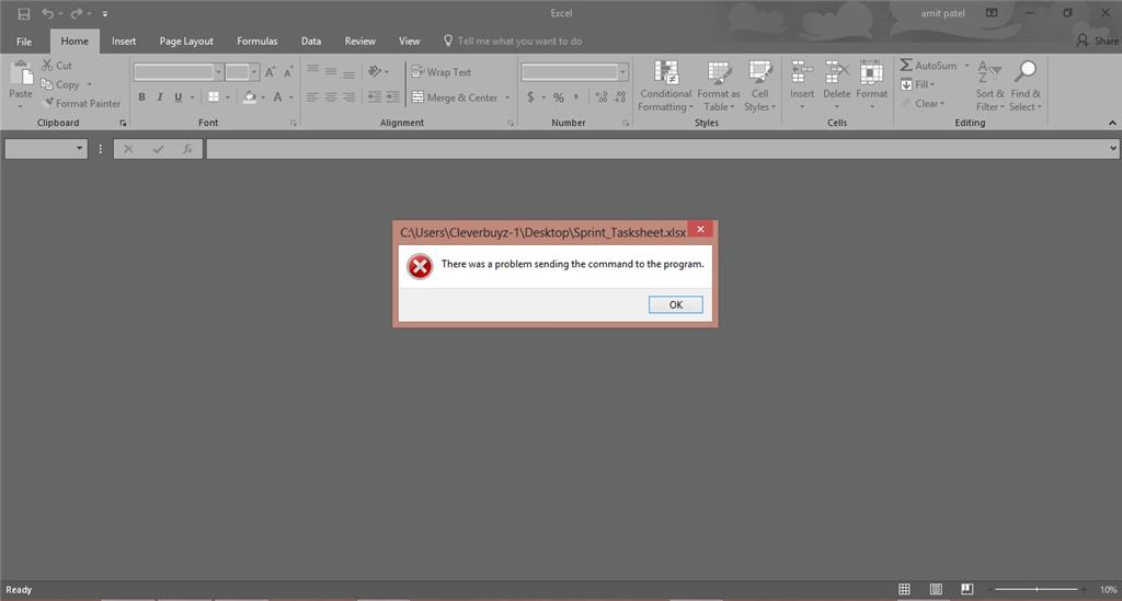 Office 365 Excel open but there is no data found - Microsoft Q&A