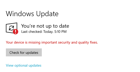windows 10 error windows update - Microsoft Q&A