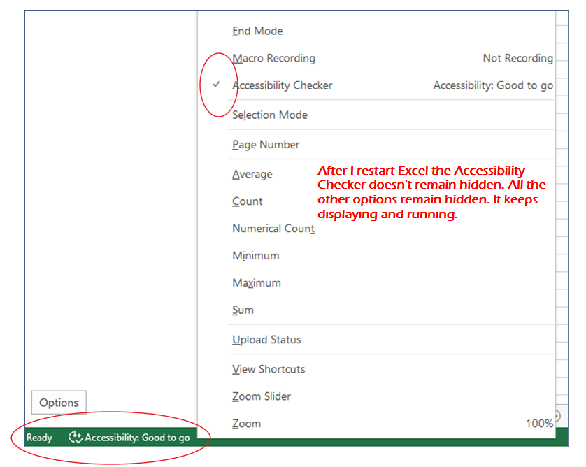 Excel Customize Status Bar Accessibility Checker - Microsoft Q&A