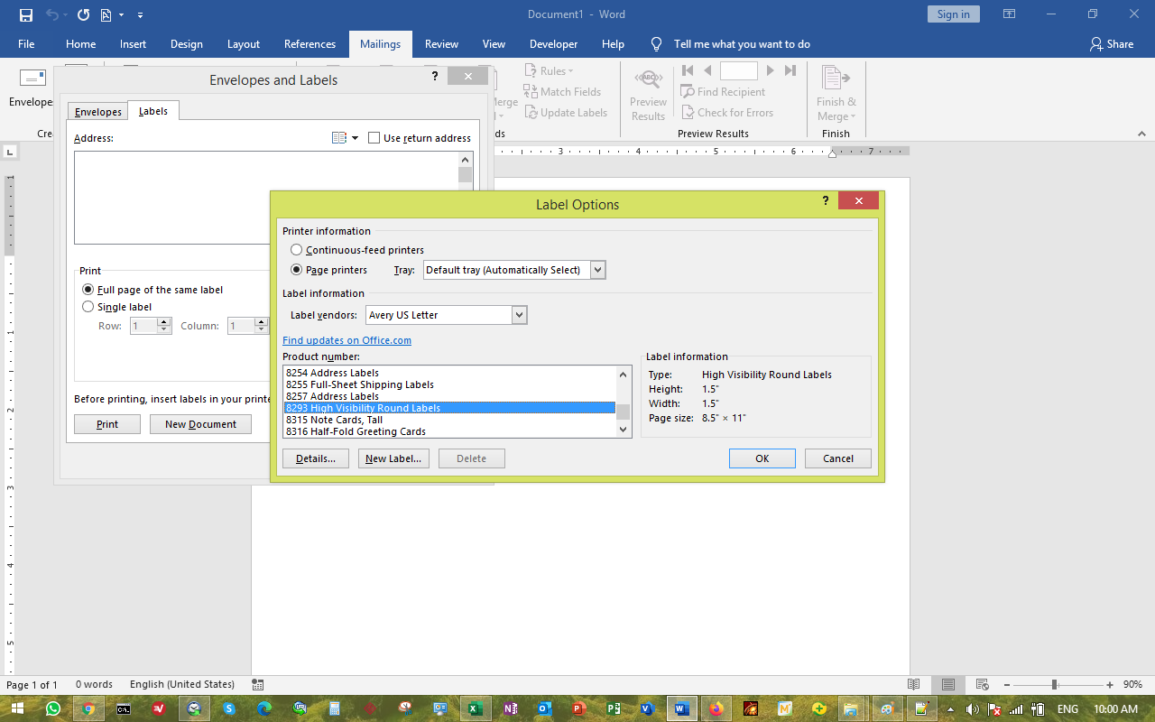 Label template creation: how to automatically disable 