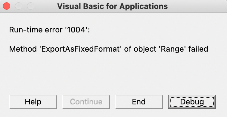 VBA Range Export Error - Excel to PDF - Microsoft Q&A