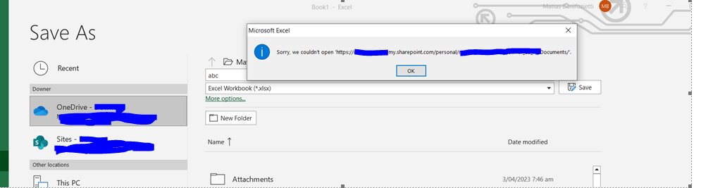 Excel / Sharepoint error when opening an excel file .xlsx - Microsoft Q&A