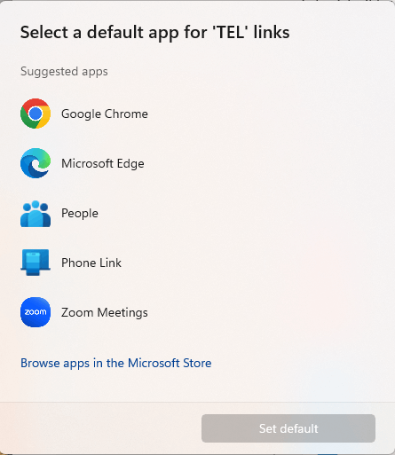 No 'look for another app' option for TEL link Windows 11 Home ...