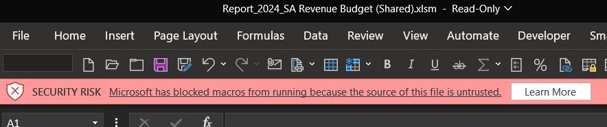 Excel Macro Block Msg
