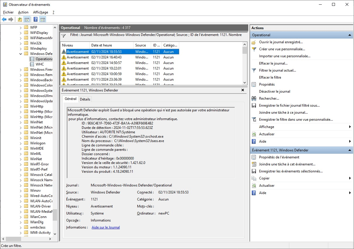 Windows 10 22H2 Defender bloque lsass.exe depuis svchost.exe ...