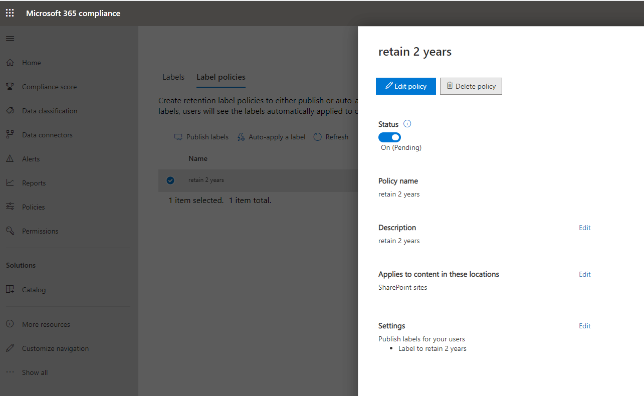 Setting up a retention policy separately for a folder or document ...