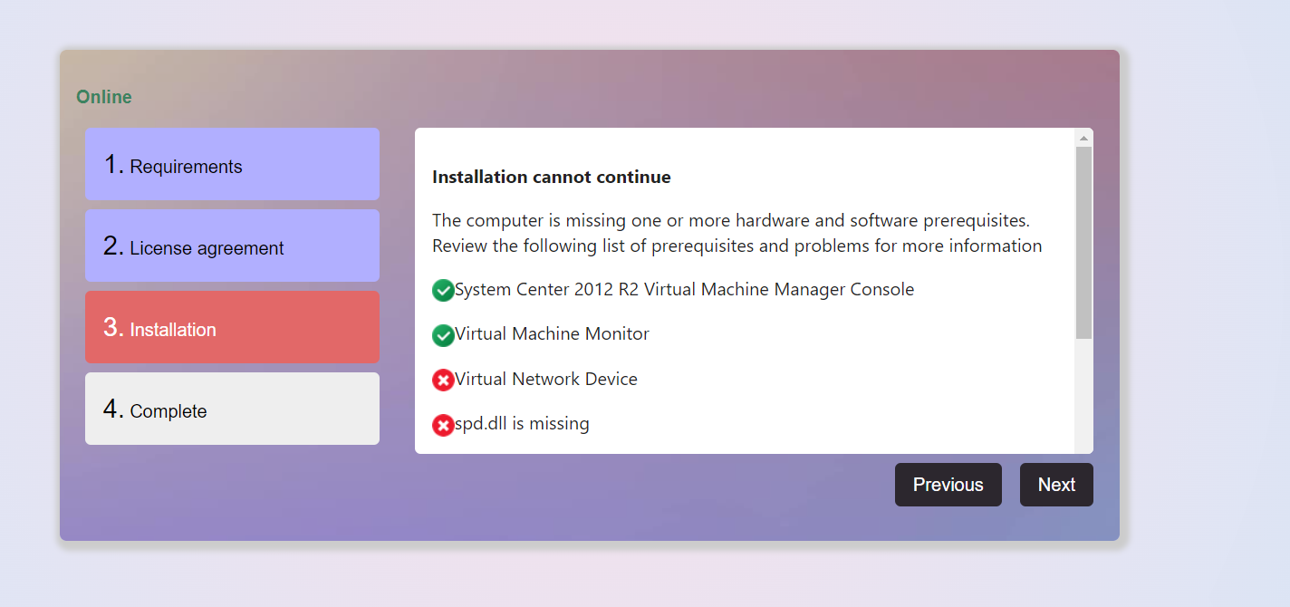 I have been tryin to install a software, but its giving this 