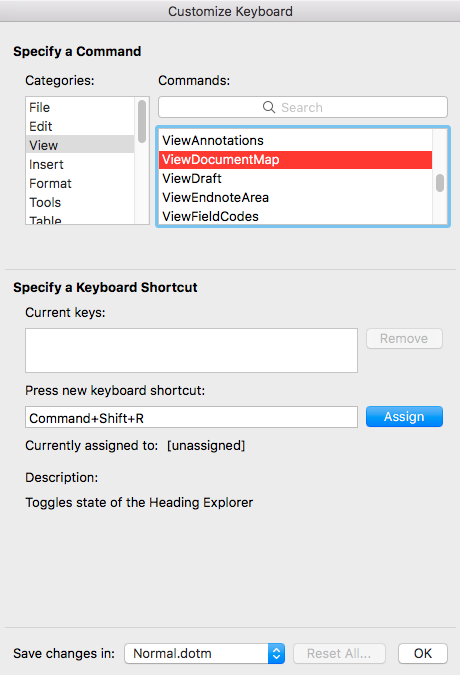 Keyboard shortcut for View Sidebar Navigation/Document Map - Microsoft Q&A